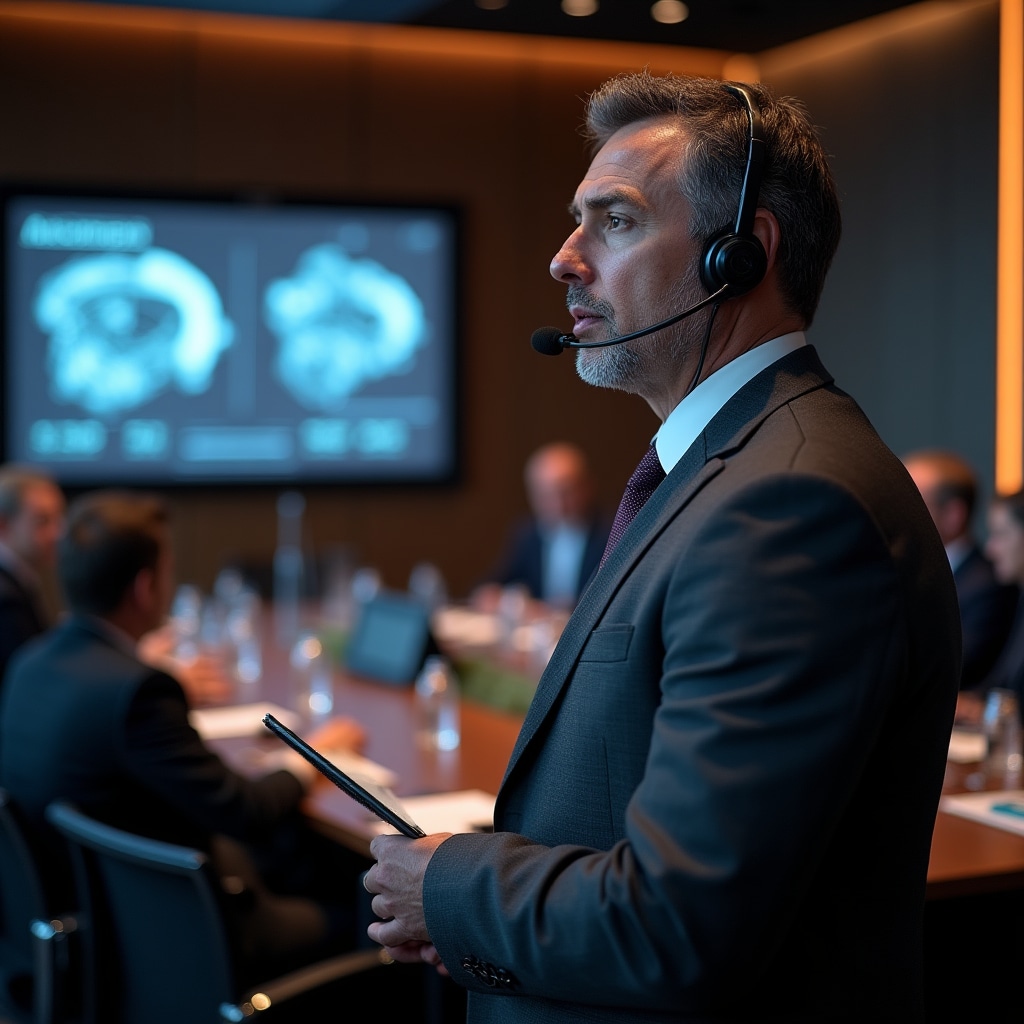 Interprete durante conferenza tecnica nel settore automotive