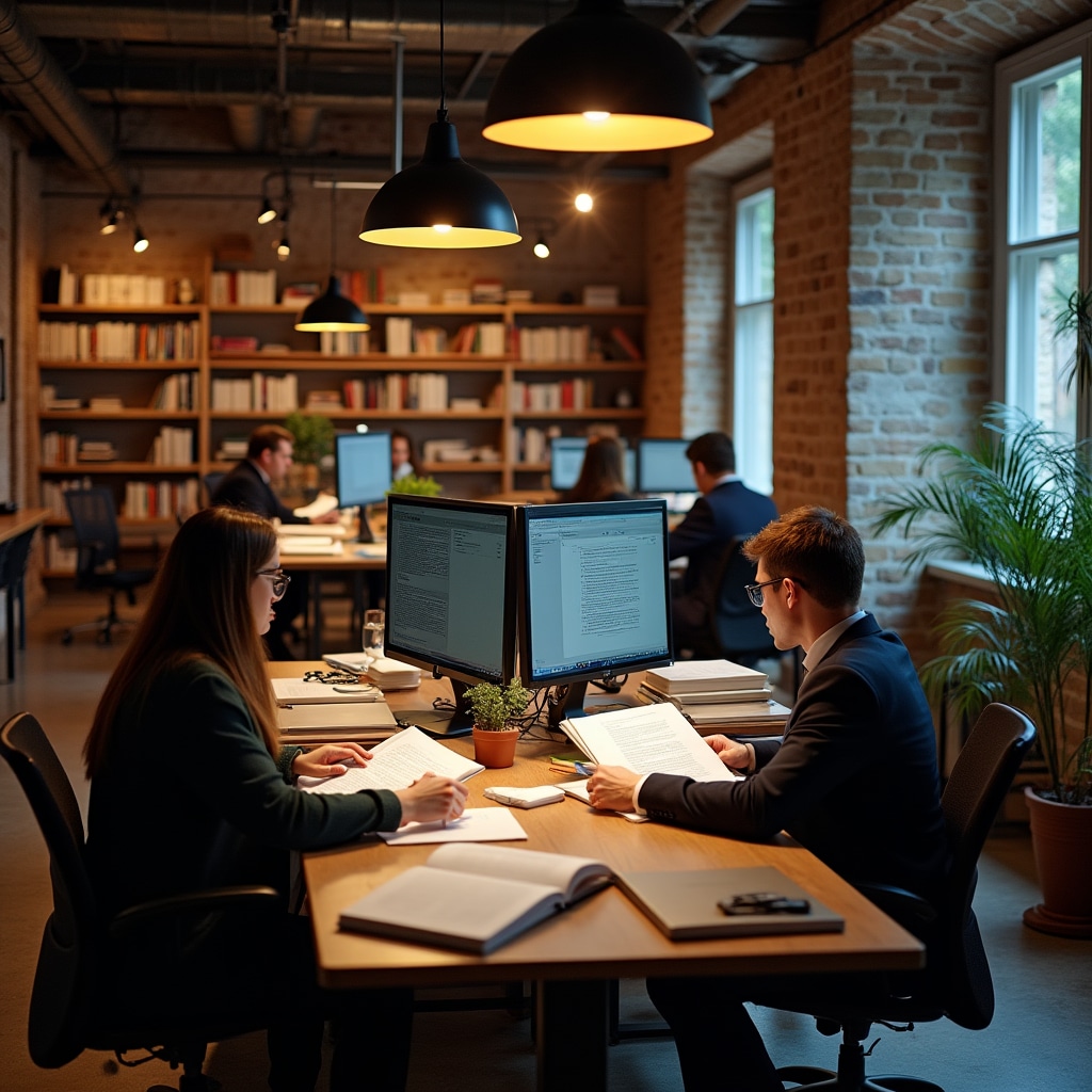 Team di traduttori tecnici specializzati al lavoro su documentazione automotive