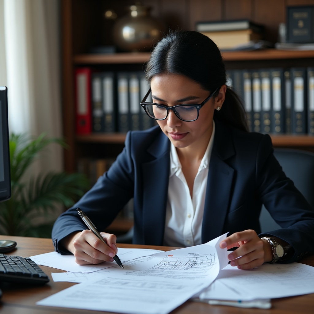 Traduttore tecnico che esamina documentazione meccanica